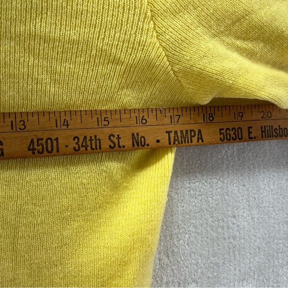 Vintage 1960's-70's Yellow Cyn Les Frog Patch Sweater Size Small - Picture 7 of 8